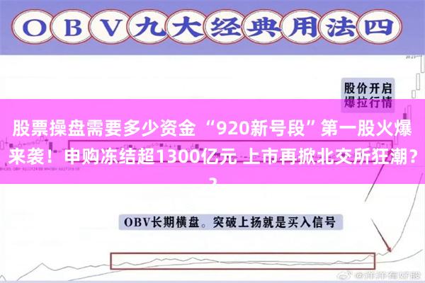 股票操盘需要多少资金 “920新号段”第一股火爆来袭！申购冻结超1300亿元 上市再掀北交所狂潮？