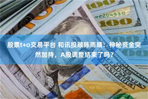 股票t+o交易平台 和讯投顾陈雨晴：神秘资金突然加持，A股调整结束了吗？