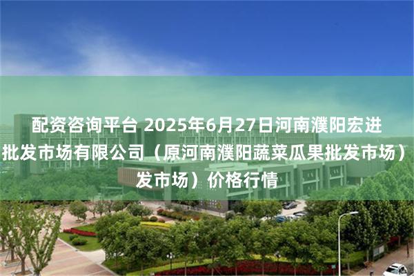 配资咨询平台 2025年6月27日河南濮阳宏进农副产品批发市场有限公司（原河南濮阳蔬菜瓜果批发市场）价格行情