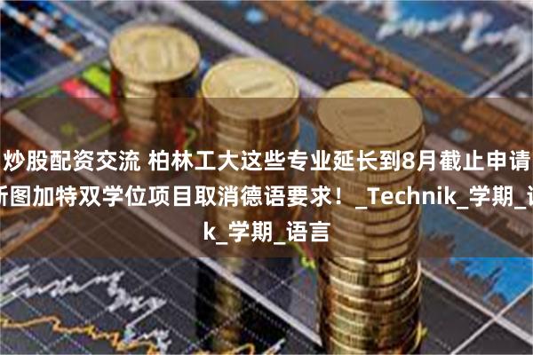 炒股配资交流 柏林工大这些专业延长到8月截止申请！斯图加特双学位项目取消德语要求！_Technik_学期_语言